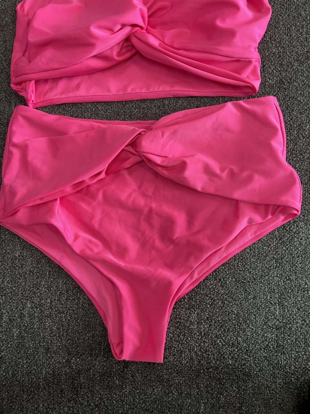 Unbranded Size Medium (M) Women's Hot Pink High Waisted Tankini Swimsuit Set wit - Picture 3 of 5